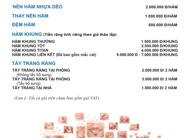 Bảng giá nha khoa 1